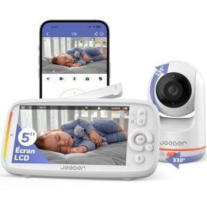 2K/3MP Babyphone Caméra Bébé, 5″ IPS, 360 ° View, PTZ & VOX, HDR Vision Nocturne, Babyphone Connecté Smartphone, Lumière Infrarouge Invisible, Détection des Pleurs & Température 2K/3MP Babyphone Caméra Bébé, 5″ IPS, 360 ° View, PTZ & VOX, HDR Vision Nocturne, Babyphone Connecté Smartphone, Lumière Infrarouge Invisible, Détection des Pleurs & Température pas cher