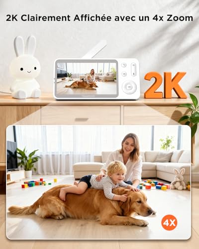2K/5″ Babyphone Camera Bébé, Baby Phone Vidéo Connecté Smartphone, 360° PTZ, Veilleuses Colorées, Zone Personnalisée/Alertes Intelligentes/Suivi Automatique, Zoom 4X 3 2K/5″ Babyphone Camera Bébé, Baby Phone Vidéo Connecté Smartphone, 360° PTZ, Veilleuses Colorées, Zone Personnalisée/Alertes Intelligentes/Suivi Automatique, Zoom 4X pas cher