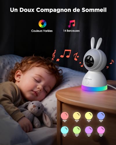 2K/5″ Babyphone Camera Bébé, Baby Phone Vidéo Connecté Smartphone, 360° PTZ, Veilleuses Colorées, Zone Personnalisée/Alertes Intelligentes/Suivi Automatique, Zoom 4X 4 2K/5″ Babyphone Camera Bébé, Baby Phone Vidéo Connecté Smartphone, 360° PTZ, Veilleuses Colorées, Zone Personnalisée/Alertes Intelligentes/Suivi Automatique, Zoom 4X pas cher
