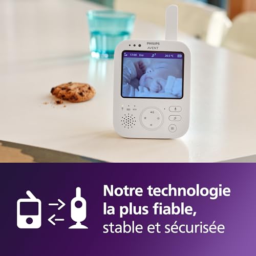 AVENT Philips Babyphone vidéo Premium, Certifié DEKRA, privé et sécurisé avec caméra et Audio, écran de 3,5″, Zoom x4, Vision Nocturne, berceuses, température ambiante, 12h en Mode Eco, SCD891/26 2 AVENT Philips Babyphone vidéo Premium, Certifié DEKRA, privé et sécurisé avec caméra et Audio, écran de 3,5″, Zoom x4, Vision Nocturne, berceuses, température ambiante, 12h en Mode Eco, SCD891/26 pas cher