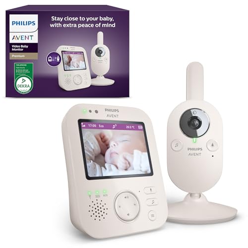 AVENT Philips Babyphone vidéo Premium, Certifié DEKRA, privé et sécurisé avec caméra et Audio, écran de 3,5″, Zoom x4, Vision Nocturne, berceuses, température ambiante, 12h en Mode Eco, SCD891/26 AVENT Philips Babyphone vidéo Premium, Certifié DEKRA, privé et sécurisé avec caméra et Audio, écran de 3,5″, Zoom x4, Vision Nocturne, berceuses, température ambiante, 12h en Mode Eco, SCD891/26 pas cher