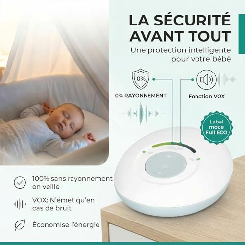 Alecto DBX110 Audio Babyphone – Interphone bébé numérique avec DECT – 300 m – design compact – échelle de volume LED – fonction VOX – faible rayonnement – blanc 2 Alecto DBX110 Audio Babyphone – Interphone bébé numérique avec DECT – 300 m – design compact – échelle de volume LED – fonction VOX – faible rayonnement – blanc pas cher