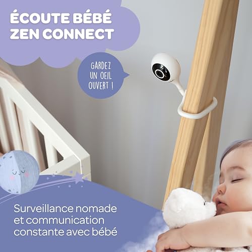 BÉABA, Ecoute Bébé Vidéo, Babyphone Zen Connect, Caméra Full HD 1080p, Talkie-Walkie, Longue Portée, Connexion Mobile et WiFi, Berceuses, Tige Flexible 3 BÉABA, Ecoute Bébé Vidéo, Babyphone Zen Connect, Caméra Full HD 1080p, Talkie-Walkie, Longue Portée, Connexion Mobile et WiFi, Berceuses, Tige Flexible pas cher