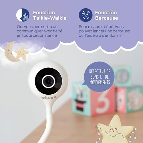 BÉABA, Ecoute Bébé Vidéo, Babyphone Zen Connect, Caméra Full HD 1080p, Talkie-Walkie, Longue Portée, Connexion Mobile et WiFi, Berceuses, Tige Flexible 5 BÉABA, Ecoute Bébé Vidéo, Babyphone Zen Connect, Caméra Full HD 1080p, Talkie-Walkie, Longue Portée, Connexion Mobile et WiFi, Berceuses, Tige Flexible pas cher