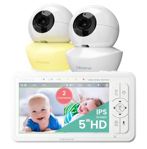 Babysense Moniteur HD Vidéo pour Bébé – Babyphone avec Écran Divisé 5“ et 2 Caméras 720p, Conversation Audio Bidirectionnel, Longue Portée, Veilleuse Réglable, Vision Nocturne, Berceuses Babysense Moniteur HD Vidéo pour Bébé – Babyphone avec Écran Divisé 5“ et 2 Caméras 720p, Conversation Audio Bidirectionnel, Longue Portée, Veilleuse Réglable, Vision Nocturne, Berceuses pas cher