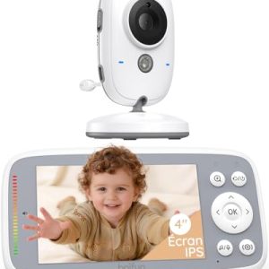 Boifun Babyphone Camera Bebe Surveillance sans WiFi, Vision Nocturne Infrarouge Invisible,4 Pouces, HD 720P, Interphone Bidirectionnel, Berceuses, Détecteur Température/Son, Zoom 3x, Rappel de Biberon Boifun Babyphone Camera Bebe Surveillance sans WiFi, Vision Nocturne Infrarouge Invisible,4 Pouces, HD 720P, Interphone Bidirectionnel, Berceuses, Détecteur Température/Son, Zoom 3x, Rappel de Biberon pas cher