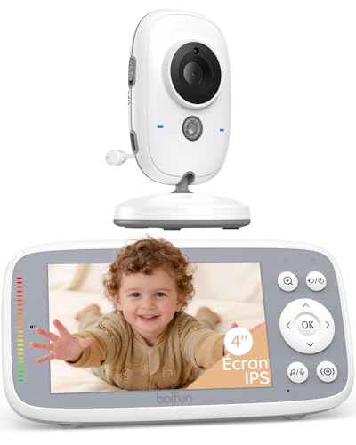 Boifun Babyphone Camera Bebe Surveillance sans WiFi, Vision Nocturne Infrarouge Invisible,4 Pouces, HD 720P, Interphone Bidirectionnel, Berceuses, Détecteur Température/Son, Zoom 3x, Rappel de Biberon Boifun Babyphone Camera Bebe Surveillance sans WiFi, Vision Nocturne Infrarouge Invisible,4 Pouces, HD 720P, Interphone Bidirectionnel, Berceuses, Détecteur Température/Son, Zoom 3x, Rappel de Biberon pas cher