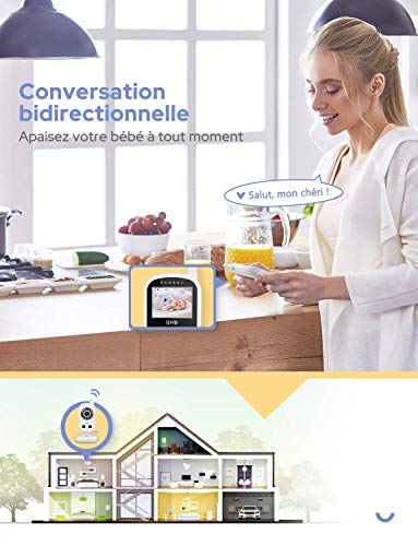 GHB Babyphone Caméra Bébé Moniteur 2,4 inches LCD Babyphone Vidéo Bébé Surveillance 2,4 GHz Capteur de Température Communication Bidirectionnelle Vision Nocturne 3 GHB Babyphone Caméra Bébé Moniteur 2,4 inches LCD Babyphone Vidéo Bébé Surveillance 2,4 GHz Capteur de Température Communication Bidirectionnelle Vision Nocturne pas cher