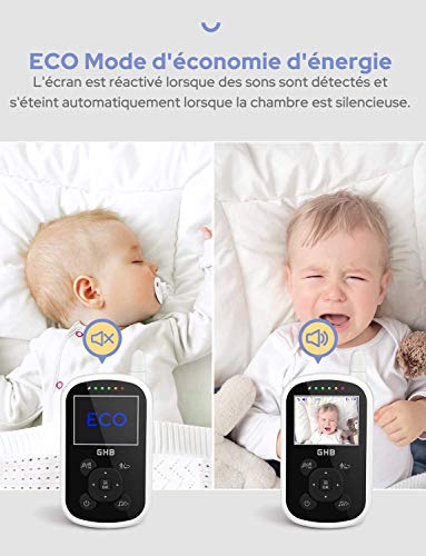 GHB Babyphone Caméra Bébé Moniteur 2,4 inches LCD Babyphone Vidéo Bébé Surveillance 2,4 GHz Capteur de Température Communication Bidirectionnelle Vision Nocturne 5 GHB Babyphone Caméra Bébé Moniteur 2,4 inches LCD Babyphone Vidéo Bébé Surveillance 2,4 GHz Capteur de Température Communication Bidirectionnelle Vision Nocturne pas cher