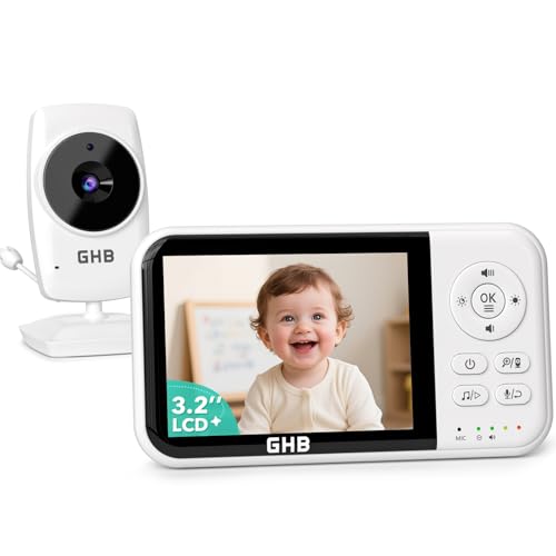 GHB Babyphone Caméra Bébé Surveillance 3,2 inches LCD Batterie 2100mAh Capteur de Température Vision Nocturne 2X Zoom Audio Bidirectionnel GHB Babyphone Caméra Bébé Surveillance 3,2 inches LCD Batterie 2100mAh Capteur de Température Vision Nocturne 2X Zoom Audio Bidirectionnel pas cher
