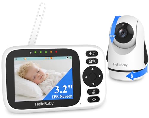 HelloBaby Babyphone Camera, 3,2’’ Écran IPS, Caméra de surveillance bébé, Babyphone sans WiFi, Audio bidirectionnel, Vision nocturne, ECO, Surveillance de température, 8 Berceuses, 305 mètres (HB6339) HelloBaby Babyphone Camera, 3,2’’ Écran IPS, Caméra de surveillance bébé, Babyphone sans WiFi, Audio bidirectionnel, Vision nocturne, ECO, Surveillance de température, 8 Berceuses, 305 mètres (HB6339) pas cher