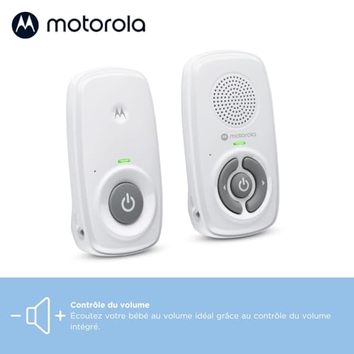 Motorola Nursery AM21 Audio Baby Monitor – Moniteur numérique avec Technologie DECT pour la Surveillance Audio – Longue portée – Microphone Haute sensibilité – Blanc 4 Motorola Nursery AM21 Audio Baby Monitor – Moniteur numérique avec Technologie DECT pour la Surveillance Audio – Longue portée – Microphone Haute sensibilité – Blanc pas cher