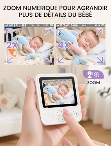 OBVHNUA Babyphone Caméra Bébé avec Écran IPS 2,8 Pouces Babyphone Vidéo sans WiFi ni App Batterie 2000mAh VOX Vision Nocturne Audio Bidirectionnel Surveillance de la Température Zoom 2X/4X 4 OBVHNUA Babyphone Caméra Bébé avec Écran IPS 2,8 Pouces Babyphone Vidéo sans WiFi ni App Batterie 2000mAh VOX Vision Nocturne Audio Bidirectionnel Surveillance de la Température Zoom 2X/4X pas cher