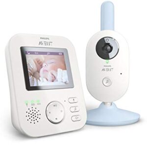 Philips AVENT Baby-Phone vidéo SCD835/26 300 m FHSS Bleu, Blanc – Baby-Phone (300 m, numérique 50 m, 300 m, FHSS, 2.4 GHz) 1 Unité (Lot de 1) pas cher