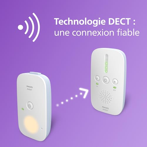 Philips Avent DECT – Écoute-bébé audio bidirectionnel, sans interférence, portée de 330 mètres, autonomie de 24 heures, mode Smart ECO, veilleuse, SCD503/26 2 Philips Avent DECT – Écoute-bébé audio bidirectionnel, sans interférence, portée de 330 mètres, autonomie de 24 heures, mode Smart ECO, veilleuse, SCD503/26 pas cher