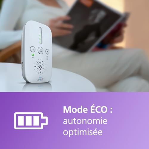 Philips Avent DECT – Écoute-bébé audio bidirectionnel, sans interférence, portée de 330 mètres, autonomie de 24 heures, mode Smart ECO, veilleuse, SCD503/26 3 Philips Avent DECT – Écoute-bébé audio bidirectionnel, sans interférence, portée de 330 mètres, autonomie de 24 heures, mode Smart ECO, veilleuse, SCD503/26 pas cher