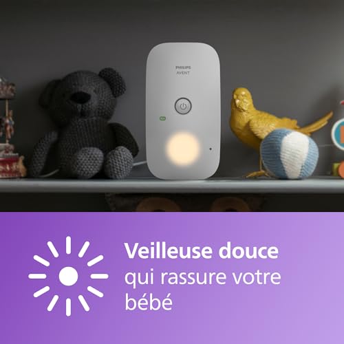 Philips Avent DECT – Écoute-bébé audio bidirectionnel, sans interférence, portée de 330 mètres, autonomie de 24 heures, mode Smart ECO, veilleuse, SCD503/26 5 Philips Avent DECT – Écoute-bébé audio bidirectionnel, sans interférence, portée de 330 mètres, autonomie de 24 heures, mode Smart ECO, veilleuse, SCD503/26 pas cher