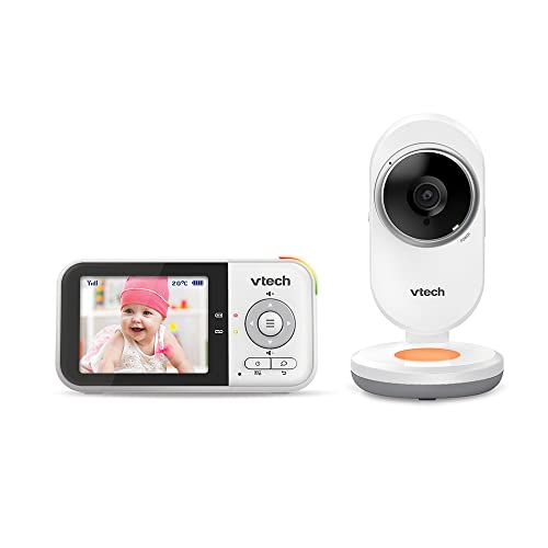 VTech BM3254 Moniteur pour bébé avec caméra, longue portée, écran LCD de 2,8″, veilleuse couleur, son et berceuses, conversation bidirectionnelle – Version FR Blanc 5 VTech BM3254 Moniteur pour bébé avec caméra, longue portée, écran LCD de 2,8″, veilleuse couleur, son et berceuses, conversation bidirectionnelle – Version FR Blanc pas cher