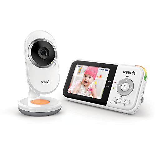 VTech BM3254 Moniteur pour bébé avec caméra, longue portée, écran LCD de 2,8″, veilleuse couleur, son et berceuses, conversation bidirectionnelle – Version FR Blanc VTech BM3254 Moniteur pour bébé avec caméra, longue portée, écran LCD de 2,8″, veilleuse couleur, son et berceuses, conversation bidirectionnelle – Version FR Blanc pas cher