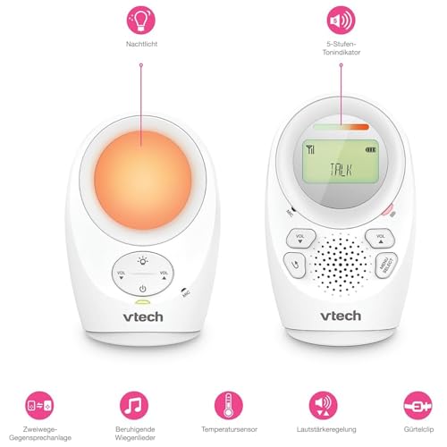 VTech DM1211 Babyphone Audio Numérique – avec Technologie DECT, Fonction Interphone, Affichage de Volume LCD, Capteur de Température, Veilleuse et Bien Plus – Unité Parentale et Unité Bébé 2 VTech DM1211 Babyphone Audio Numérique – avec Technologie DECT, Fonction Interphone, Affichage de Volume LCD, Capteur de Température, Veilleuse et Bien Plus – Unité Parentale et Unité Bébé pas cher