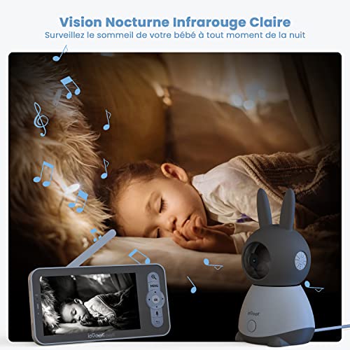 ieGeek Top 2K/5″ Qualité Babyphone Caméra Bebe,PTZ 360° Baby Phone Vidéo connecté Smartphone, Visiophone avec Alertes Intelligentes/Vision Nocturne/Suivi Automatique 4 ieGeek Top 2K/5″ Qualité Babyphone Caméra Bebe,PTZ 360° Baby Phone Vidéo connecté Smartphone, Visiophone avec Alertes Intelligentes/Vision Nocturne/Suivi Automatique pas cher