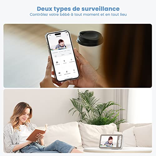 ieGeek Top 2K/5″ Qualité Babyphone Caméra Bebe,PTZ 360° Baby Phone Vidéo connecté Smartphone, Visiophone avec Alertes Intelligentes/Vision Nocturne/Suivi Automatique 5 ieGeek Top 2K/5″ Qualité Babyphone Caméra Bebe,PTZ 360° Baby Phone Vidéo connecté Smartphone, Visiophone avec Alertes Intelligentes/Vision Nocturne/Suivi Automatique pas cher